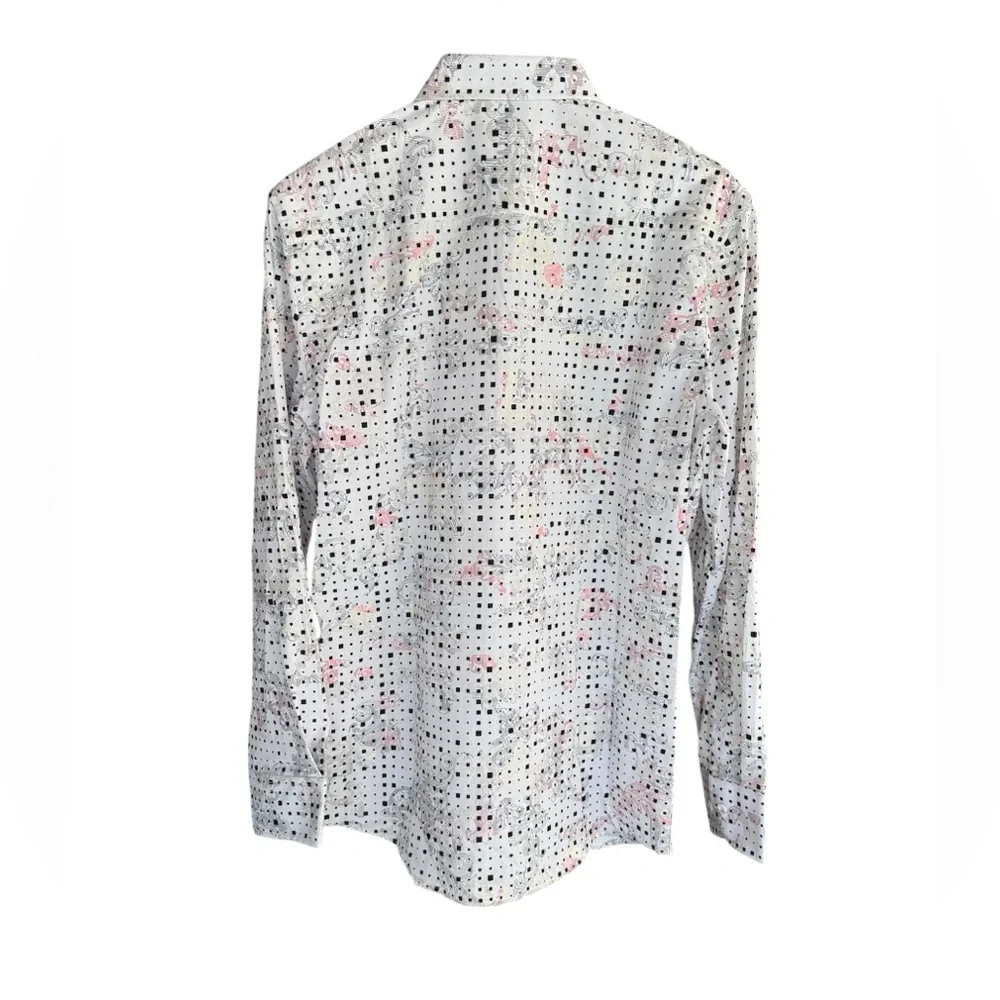 Albertini Luxury Metallic Print Dress Shirt NWT Men - Picture 5 of 10